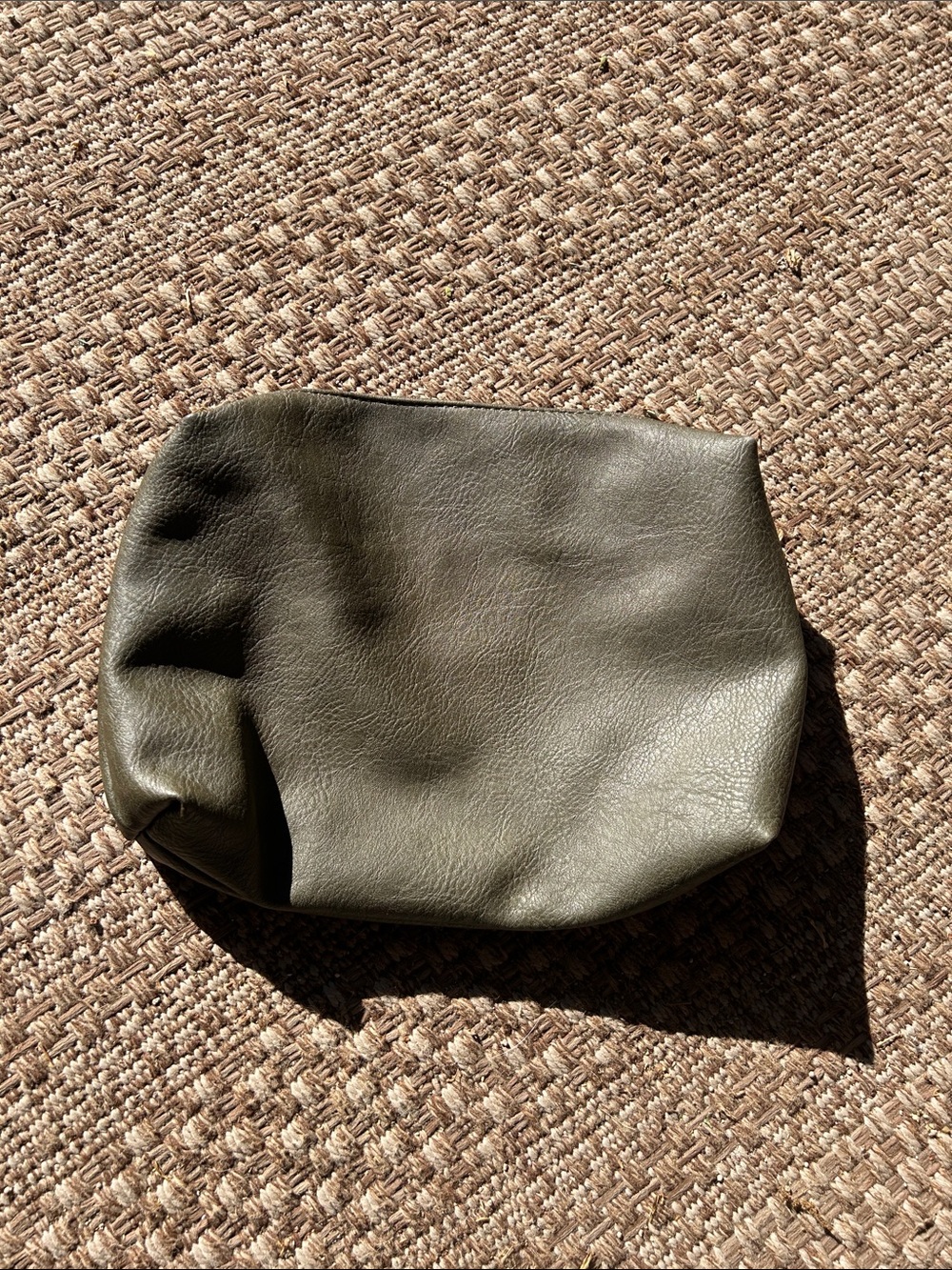 Olive vegan Leather Pouch by Antilles Kraft